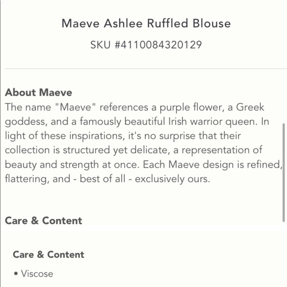 Anthropologie NWT Maeve Ashlee Ruffled Blouse Size 6. - Picture 4 of 9